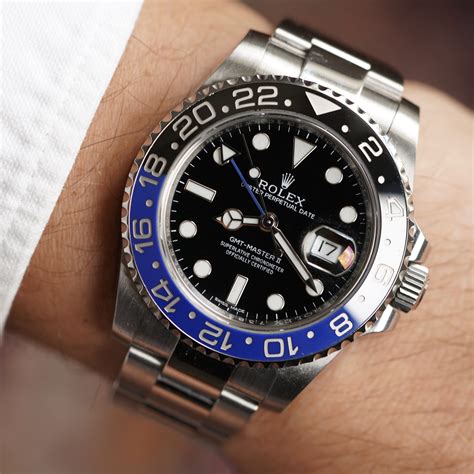 rolex gmt batman polished|gmt batman rolex price.